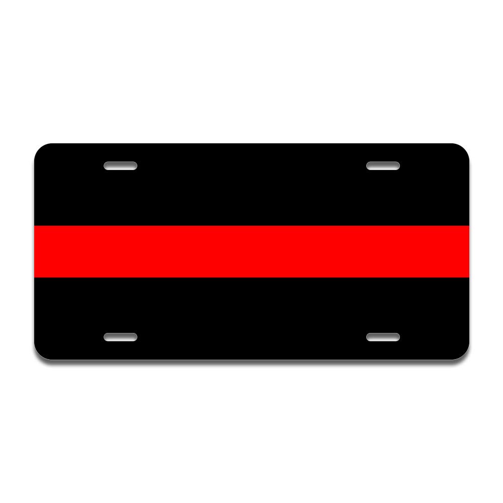 SignMission Thin Red Line Aluminum License Plate - 12