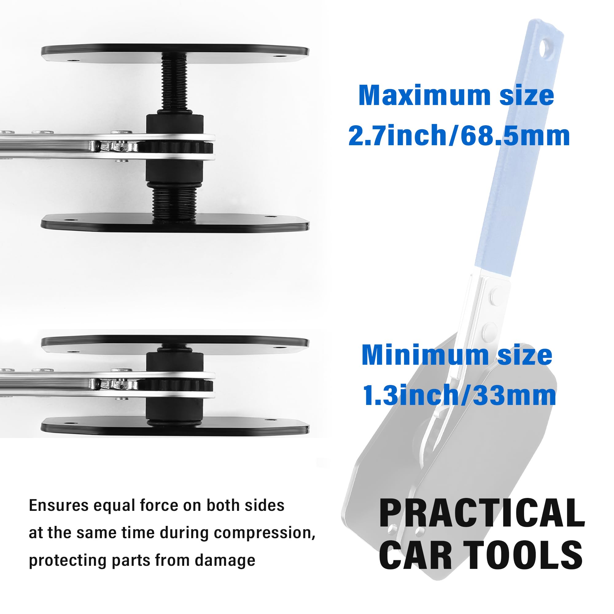 Professional Brake Caliper Compression Tool with 360° Rotating Ratchet - Caliper Piston Compressor & Brake Pad Spreader for Single/Twin/Quad Piston Calipers (Blue) - Perfect for DIY Auto Repair & Mechanic Shop Maintenance
