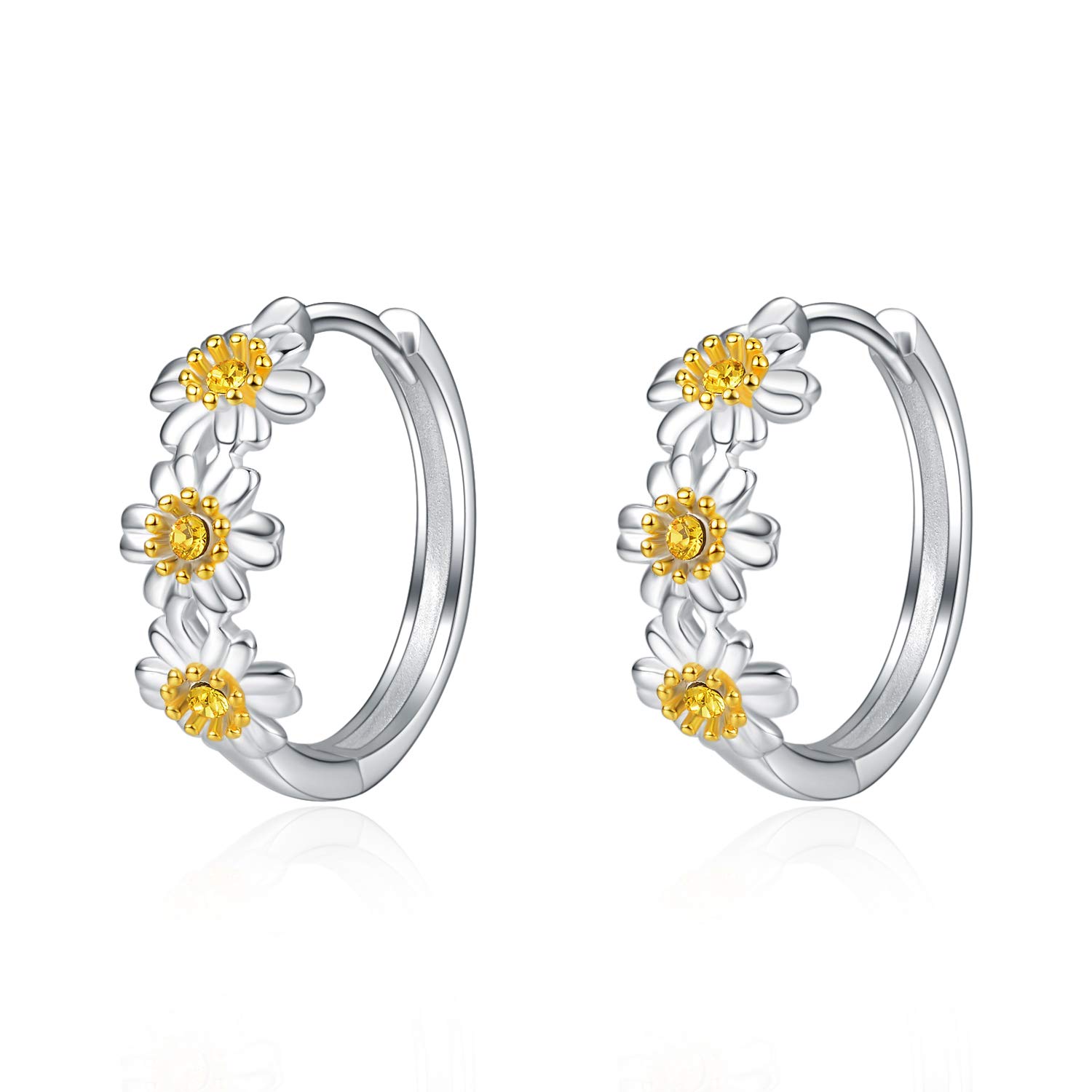 POPLYKE 925 Sterling Silver Circle Hoop Earrings for Women - Endless Loop Design in 20mm, 30mm, 40mm, 50mm, 60mm, 70mm - Perfect for Everyday Wear, Parties & Gifts