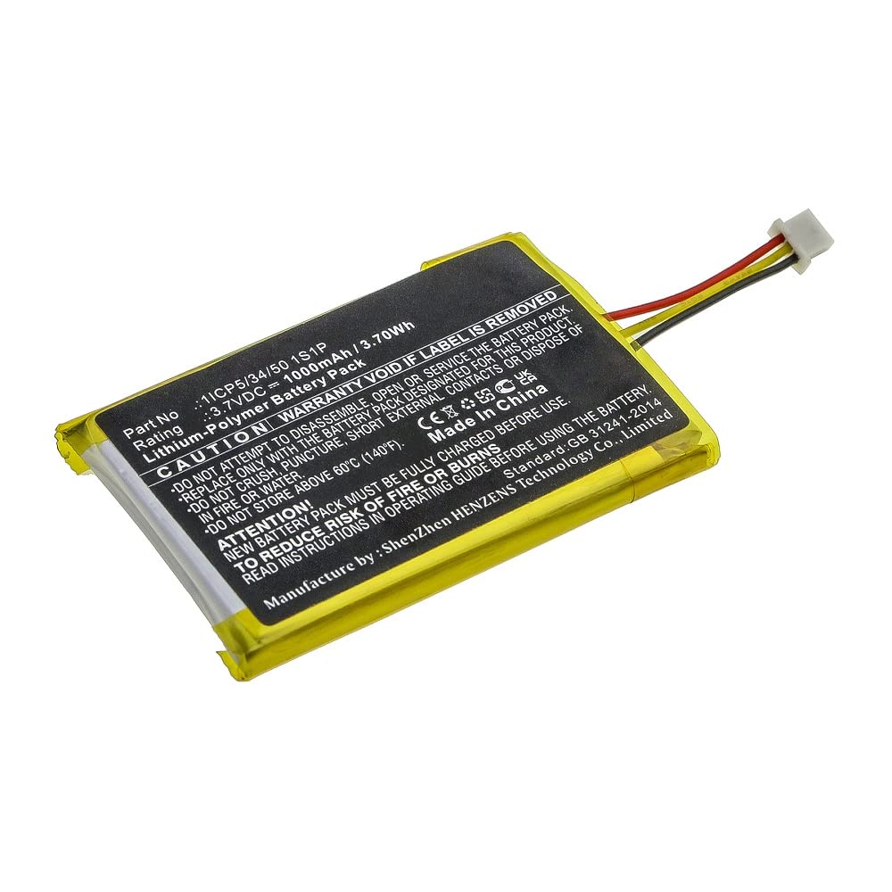 Synergy Digital Replacement Battery for Razer Opus X Headset - 1000mAh Li-Polymer 3.7V High Capacity (Compatible with Razer 1ICP5/34/50 1S1P) - Perfect for Gaming, Music & Wireless Headphone Use