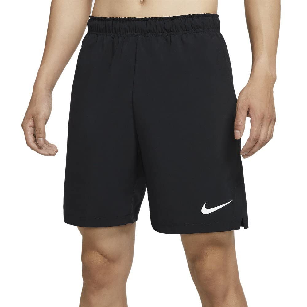 Nike Flex Shorts Woven 3.0 - Men's Running & Training Shorts - Black/White - Medium - Breathable & Lightweight for Gym, Jogging, and Outdoor Activities