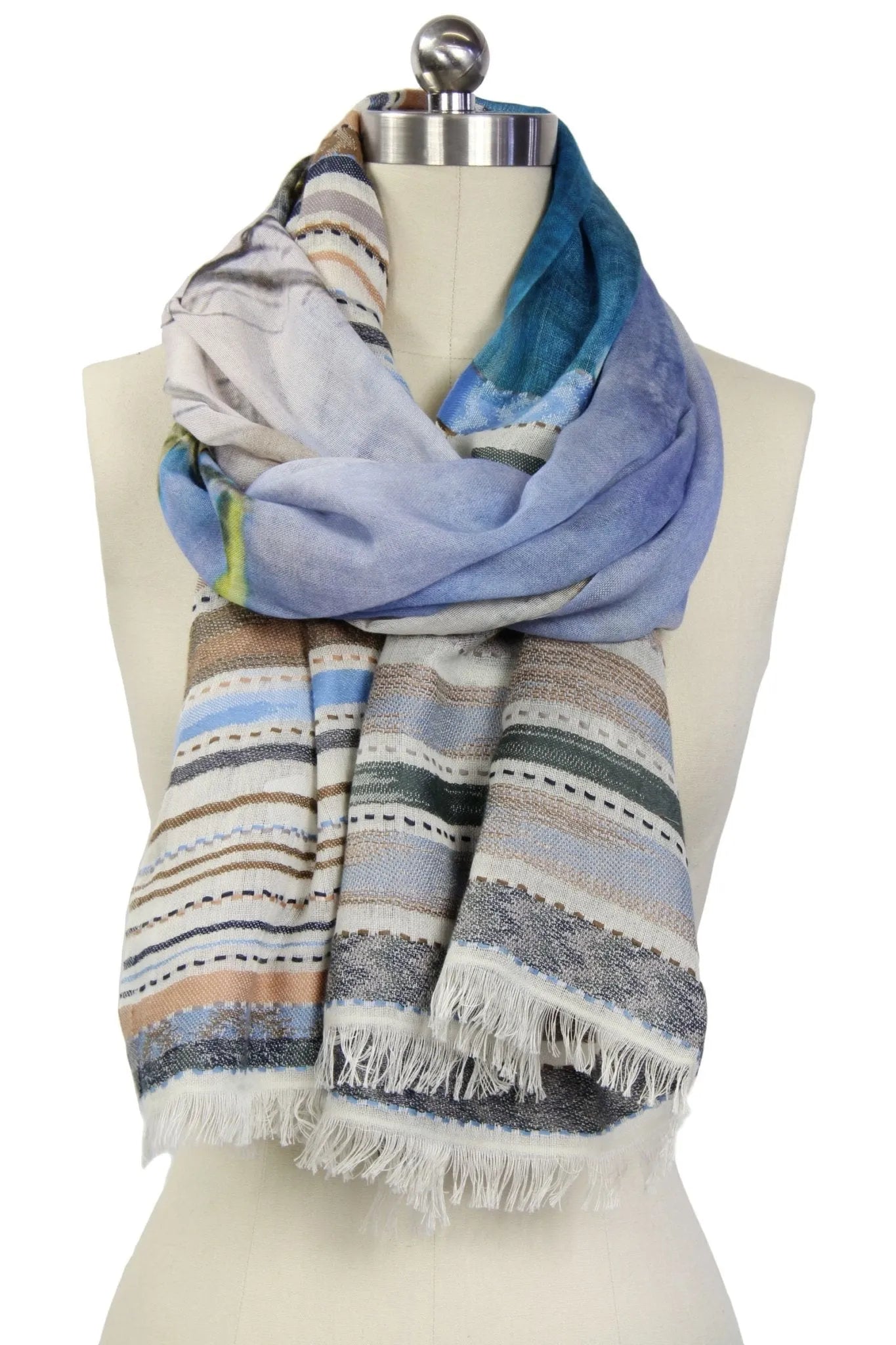 Ocean Digital Sky Printed Scarf - Lightweight Fashion Scarf for Women, Bohemian Style Beach Wrap, Perfect for Travel, Summer Outfits & Accessories