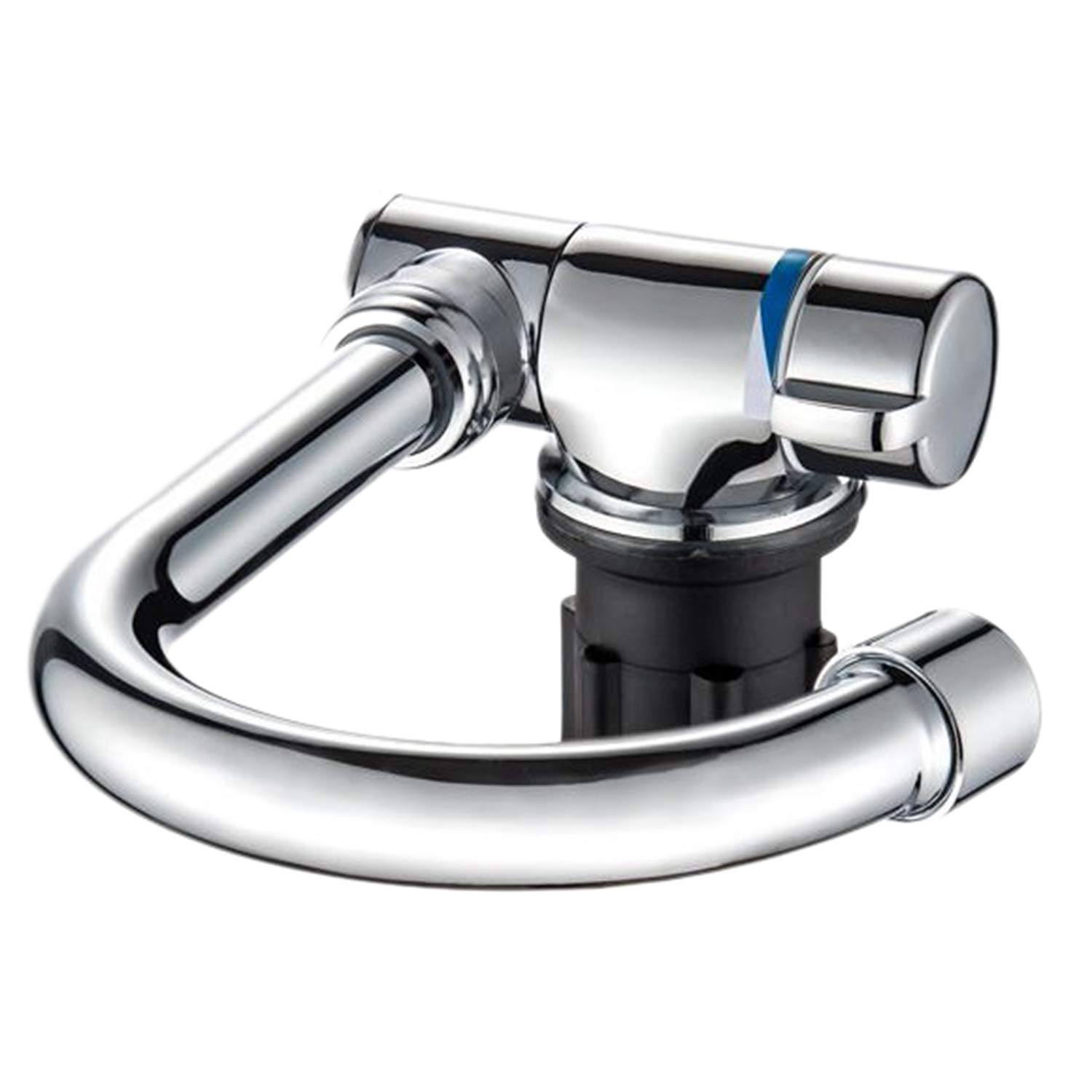 JEROME Foldable 360 Degree Rotating Kitchen Faucet - Single Handle Hot & Cold Water Mixer Tap with Copper Finish - Perfect for RV, Boat, Tiny Homes & Small Spaces