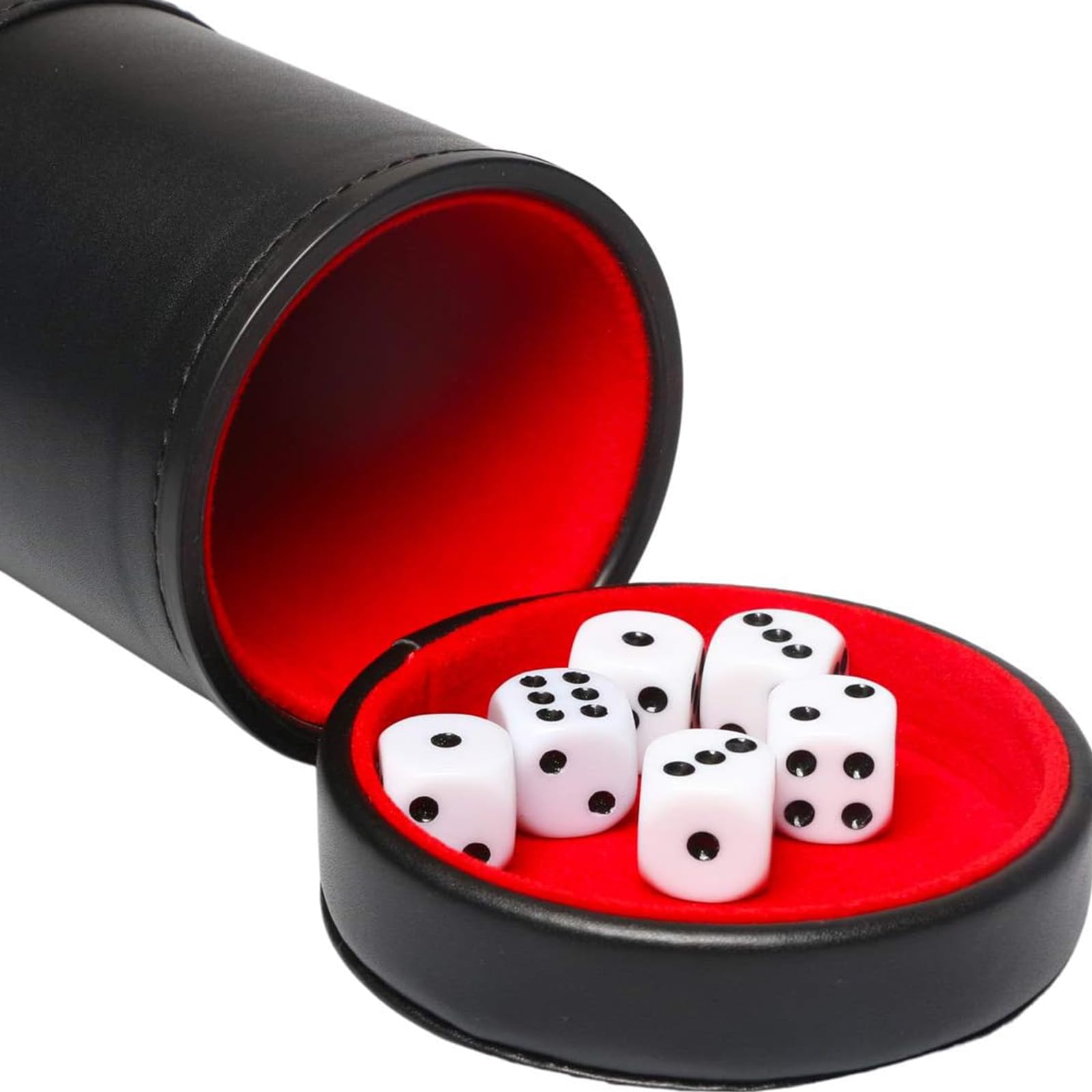 Premium PU Leather Dice Cup Set - 6-Sided Dice Shaker for Drinking Games, Casino Nights & Board Game Accessories - Perfect for Parties, Poker & Family Game Nights