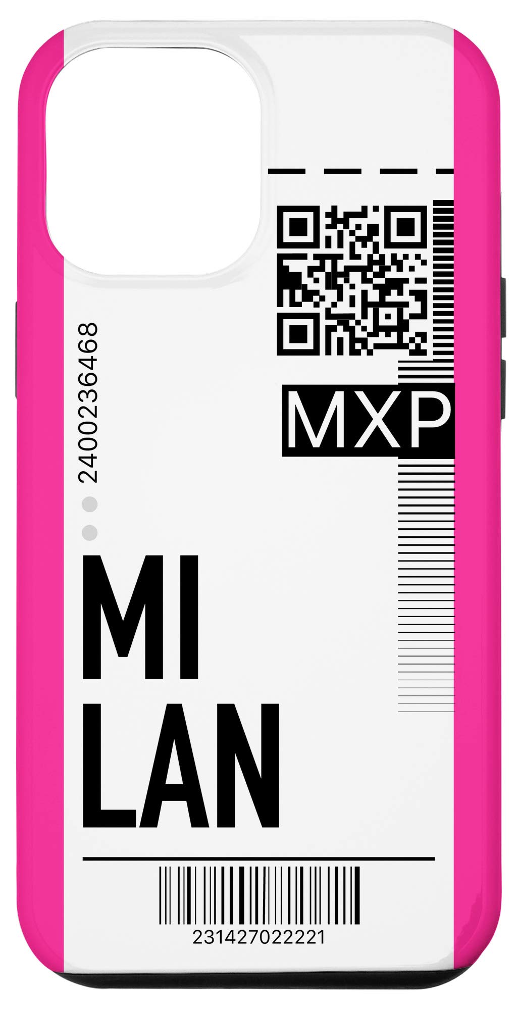 iPhone 12 Pro Max Case - Premium Milan Air Flight Ticket Design with Boarding Pass Pattern, Stylish Pink City Theme Phone Cover | Perfect for Travel Enthusiasts & Frequent Flyers