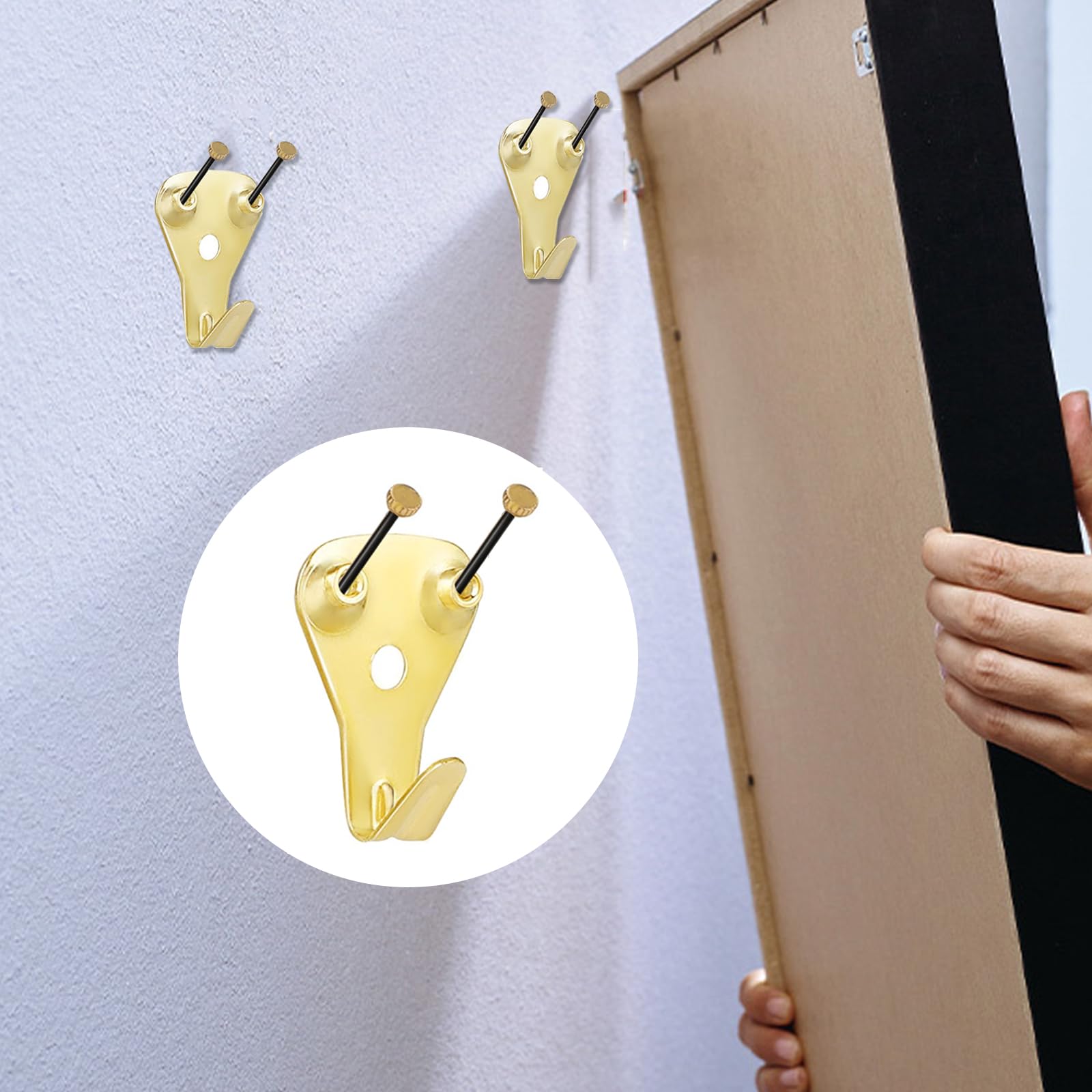 103PCS Heavy Duty Picture Hanging Kit - Holds 10-100lbs with Nails & Hooks - Professional Wall Mounting for Frames, Canvas, Clock - Perfect for Home, Office & Gallery Decor