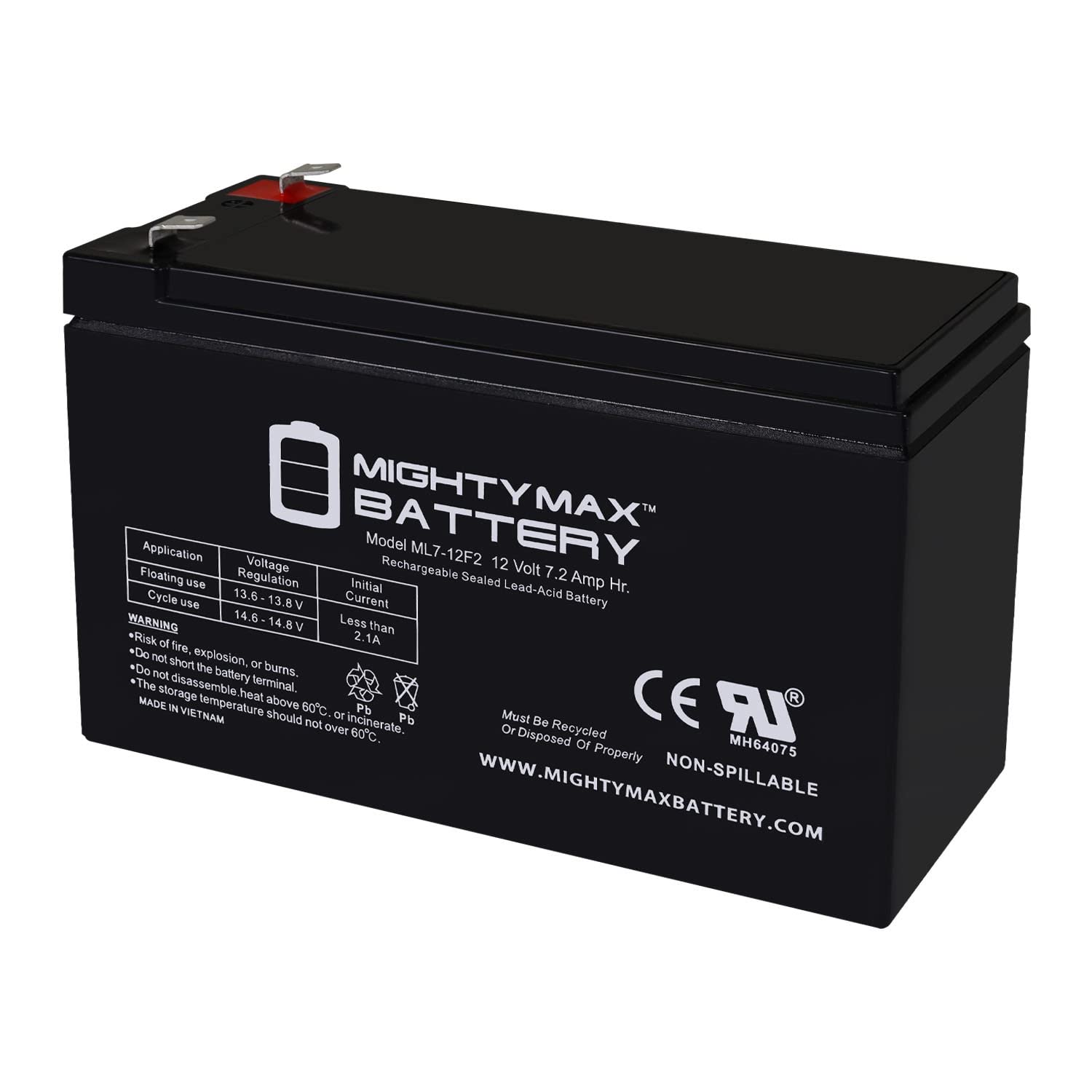 Mighty Max 12V 7Ah F2 Replacement Battery for Mercedes Benz SLR 722S - Perfect for Car Audio Systems, Emergency Power Backup & Vehicle Maintenance