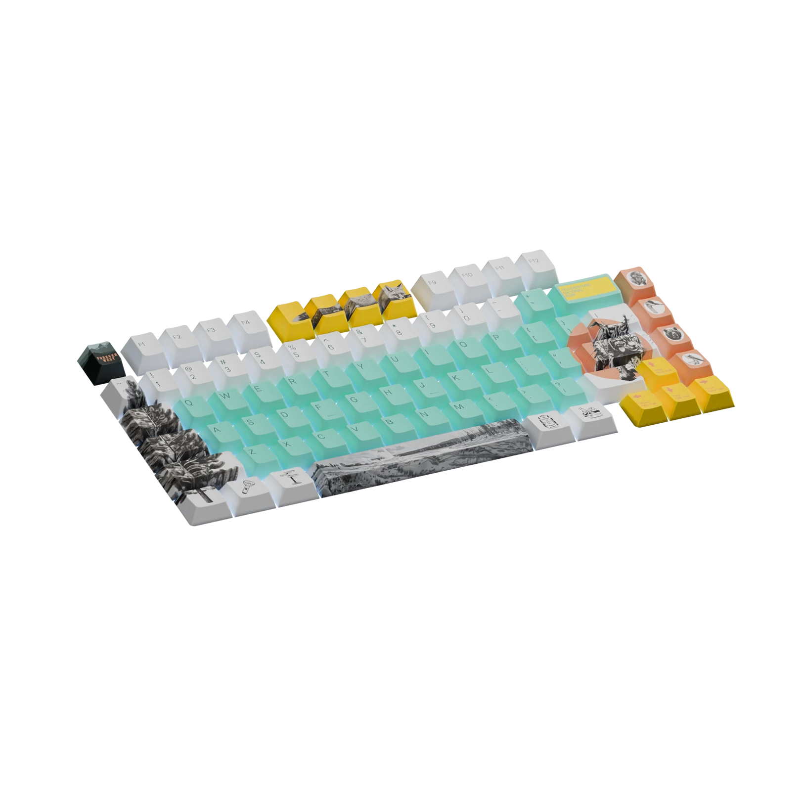 Limited Edition Yellowstone Keycaps - Custom Mechanical Keyboard Keycaps for Gaming & Typing - Perfect for PC, Mac & Laptop Keyboards