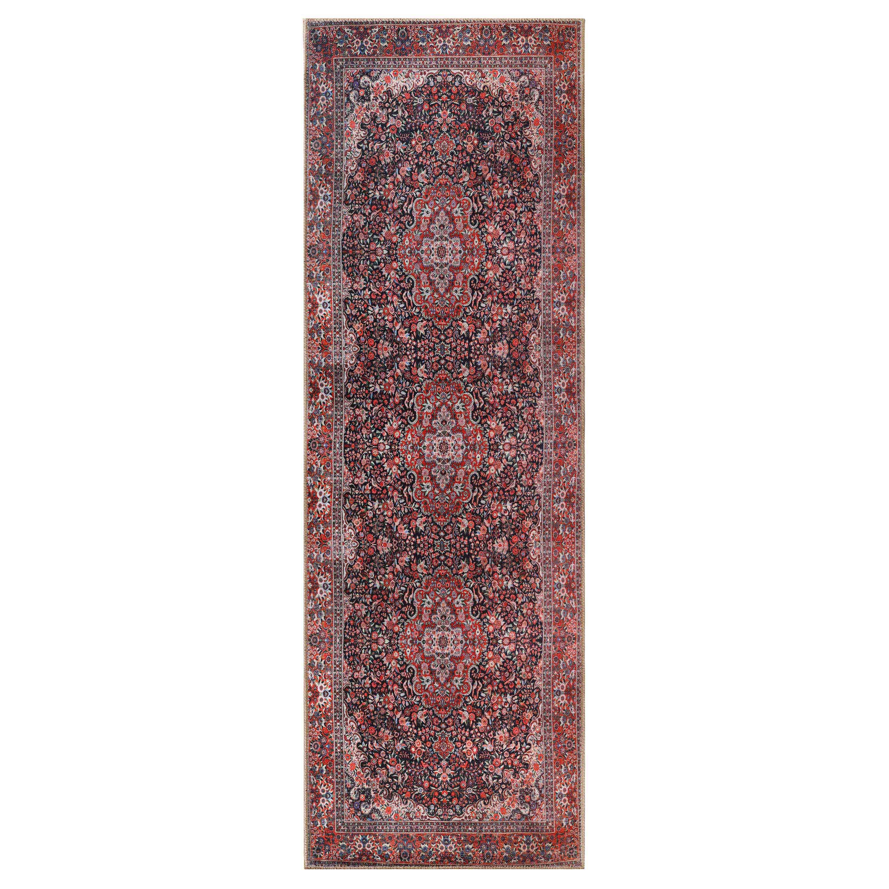 Fiorella Floral Medallion Indoor Area Rug - Non-Slip Living Room Runner Carpet for Bedroom, Hallway & Entryway Decor