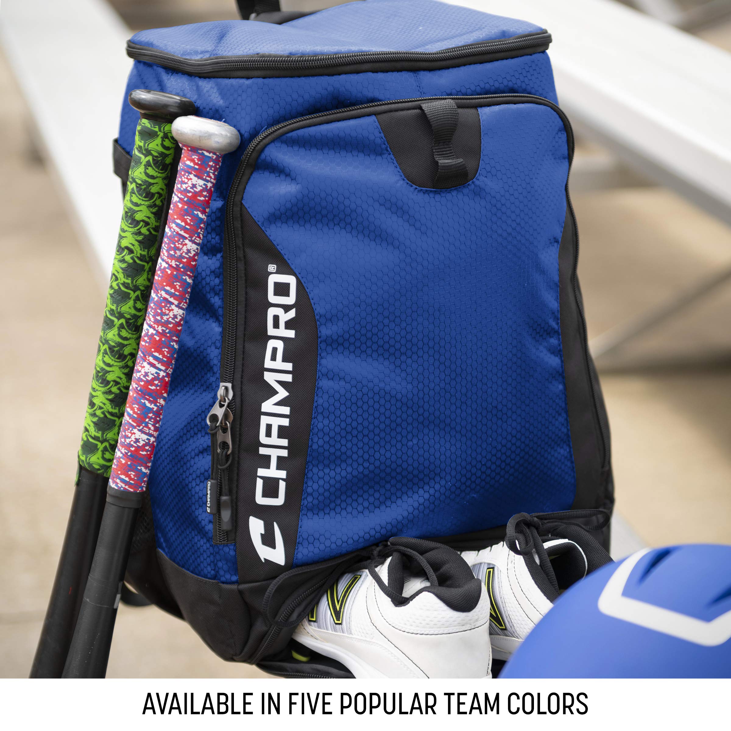 CHAMPRO Fortress 2 Sports Backpack - Durable Gym Bag for Basketball, Football & Baseball | Perfect for Training, Travel & School Backpack Organization
