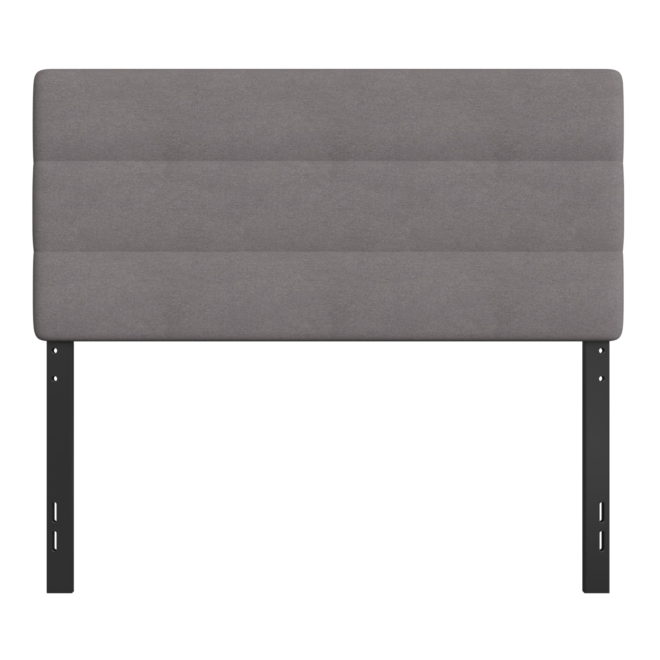 Merrick Lane Coppola Full Size Upholstered Headboard - Gray Button Tufted Fabric with Metal Legs & Adjustable Slots - Fits Most Standard Bed Frames - Perfect for Master Bedroom, Guest Room & Apartment Decor