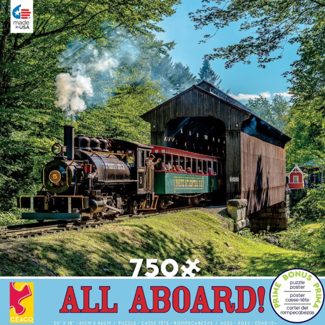 Ceaco All Aboard! Assorted Oversize 750-Piece Jigsaw Puzzle – Perfect for Family Game Nights & Relaxing Activities