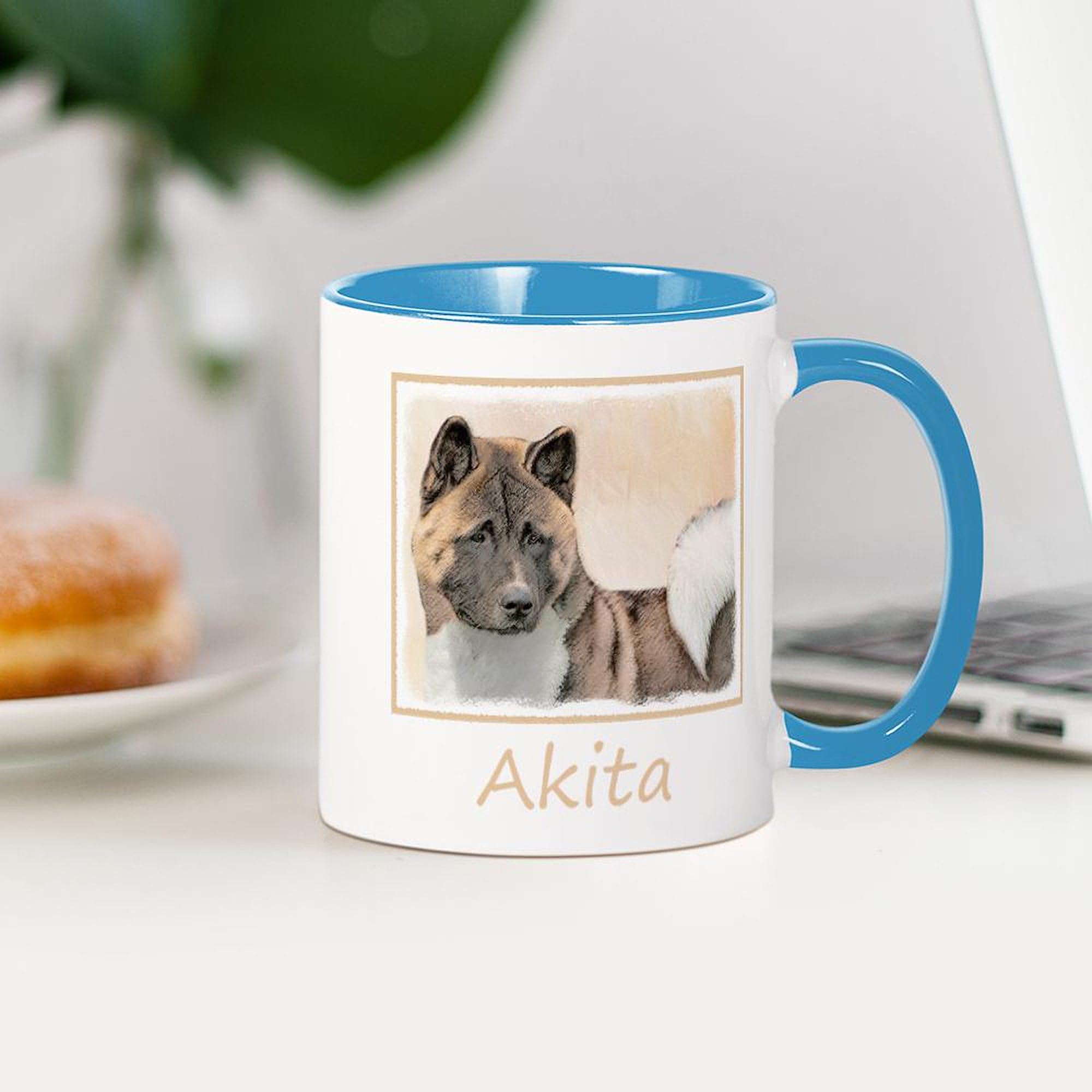 Akita 11 oz (325 ml) Ceramic Coffee Mug - Durable & Stylish White Coffee Cup for Home, Office & Gifts - Perfect for Hot Tea, Coffee & Hot Chocolate