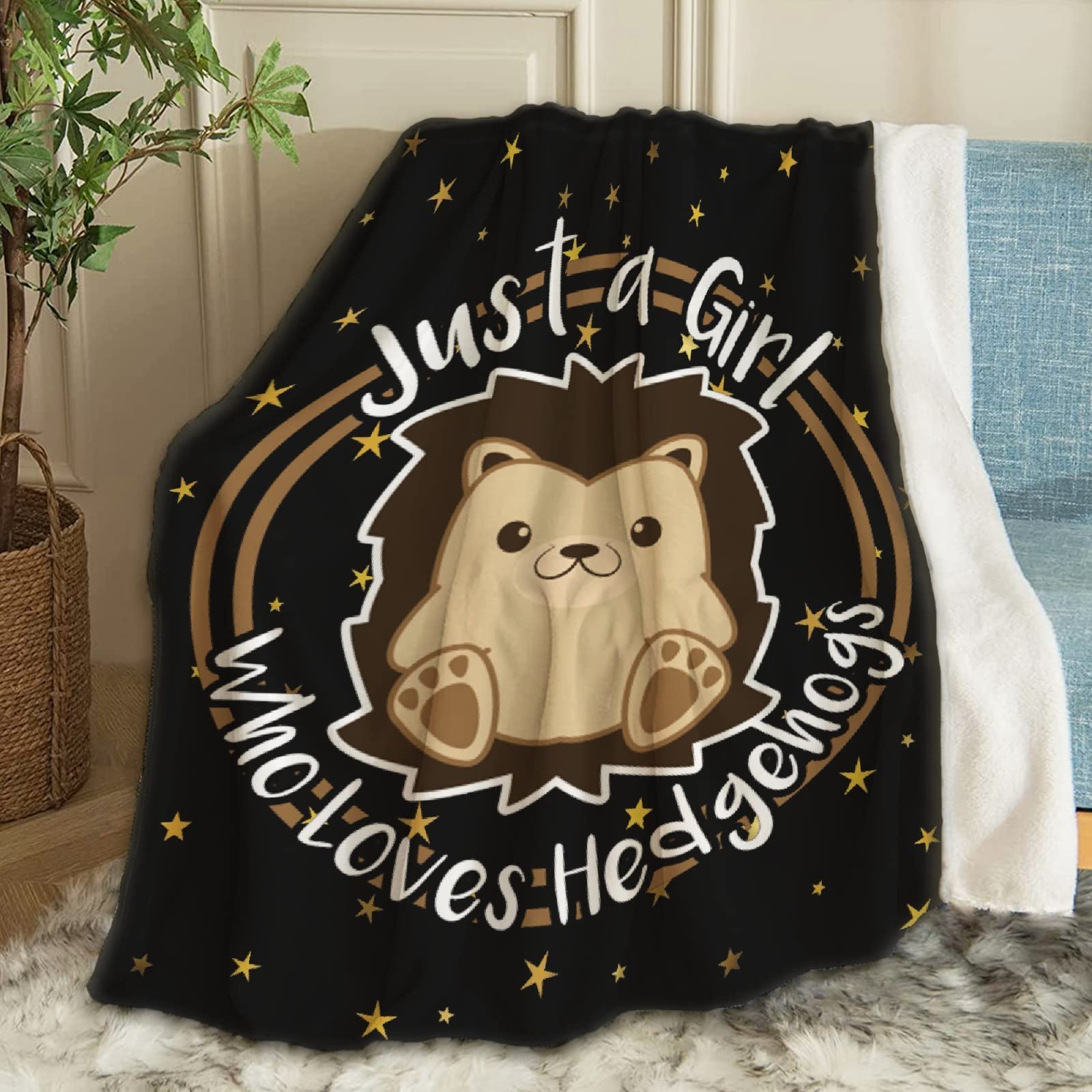 ARTBLANKET Hedgehog Lovers Throw Blanket - Ultra Soft Flannel Fleece Microfiber Plush Blanket 120x90 inches - All Season Cozy Blanket for Bed, Couch & Sofa - Perfect Gift for Hedgehog Enthusiasts & Home Decor