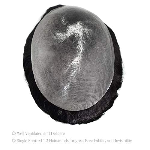 Premium Men's Toupee Hair System - Full Clear PU Base with European Human Hair - Easy Attachment Hairpiece for Men - Perfect for Daily Wear, Special Occasions & Hair Loss Solutions