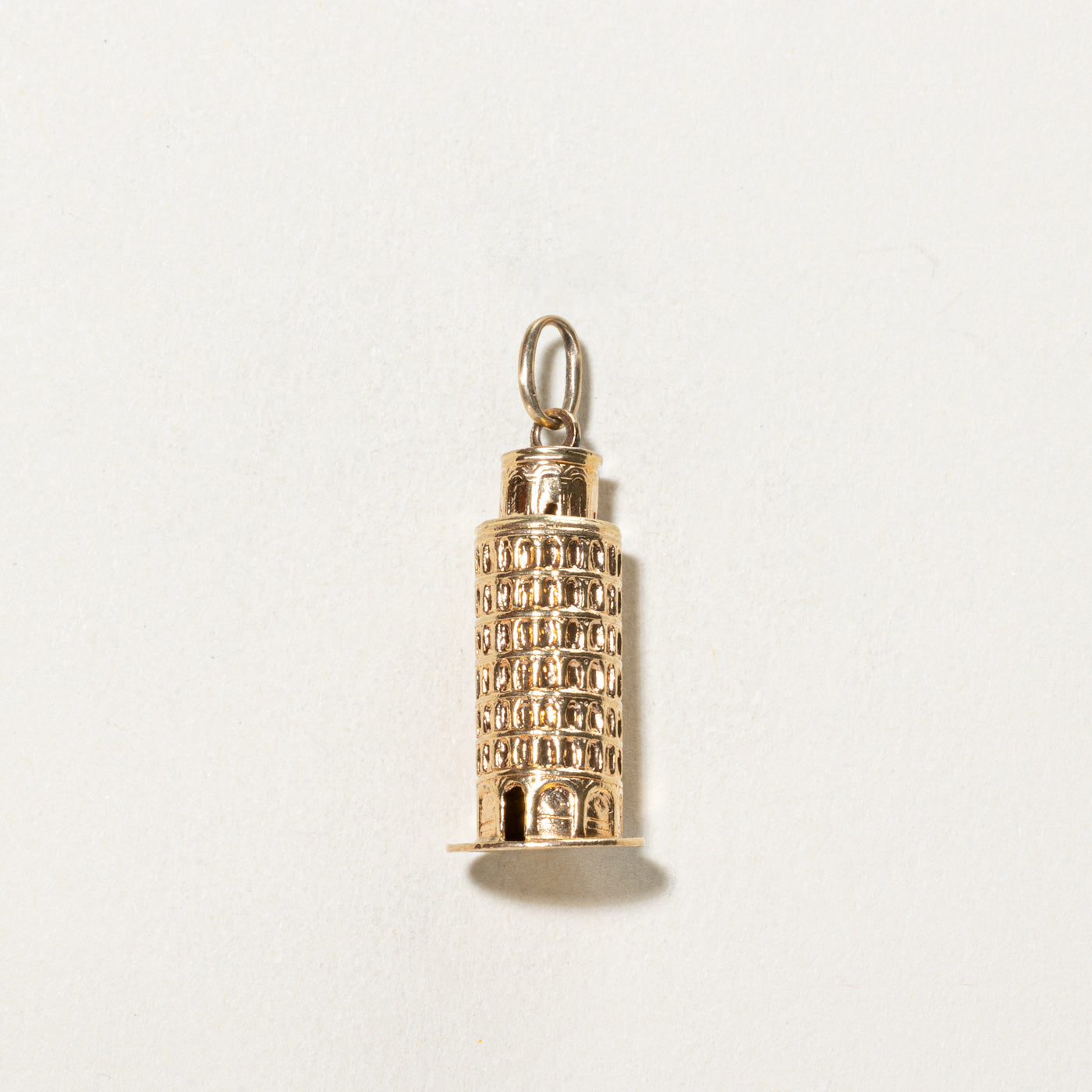 18K Gold Leaning Tower of Pisa Charm Pendant - Italian Landmark Jewelry Gift for Travel Lovers & Souvenir Collectors - Perfect for Necklaces, Bracelets & Charm Bracelets