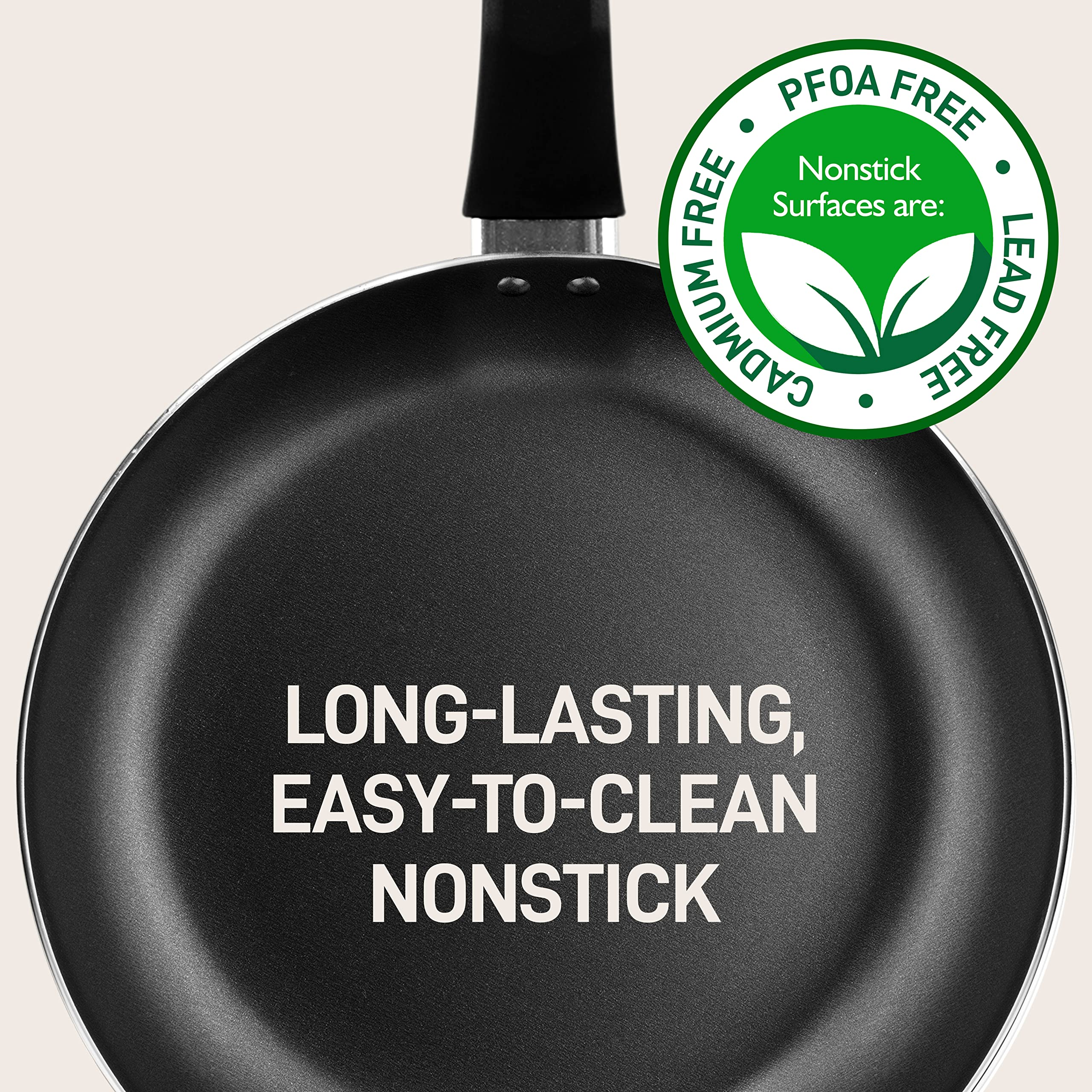 NutriChefKitchen 13-Piece Nonstick Cookware Set - PTFE/PFOA/PFOS Free, Heat Resistant Pots & Pans with Saucepan, Frying Pans, Casserole, Lids & Kitchen Utensils - Perfect for Sauteing, Boiling & Everyday Cooking - NCCWA13.5