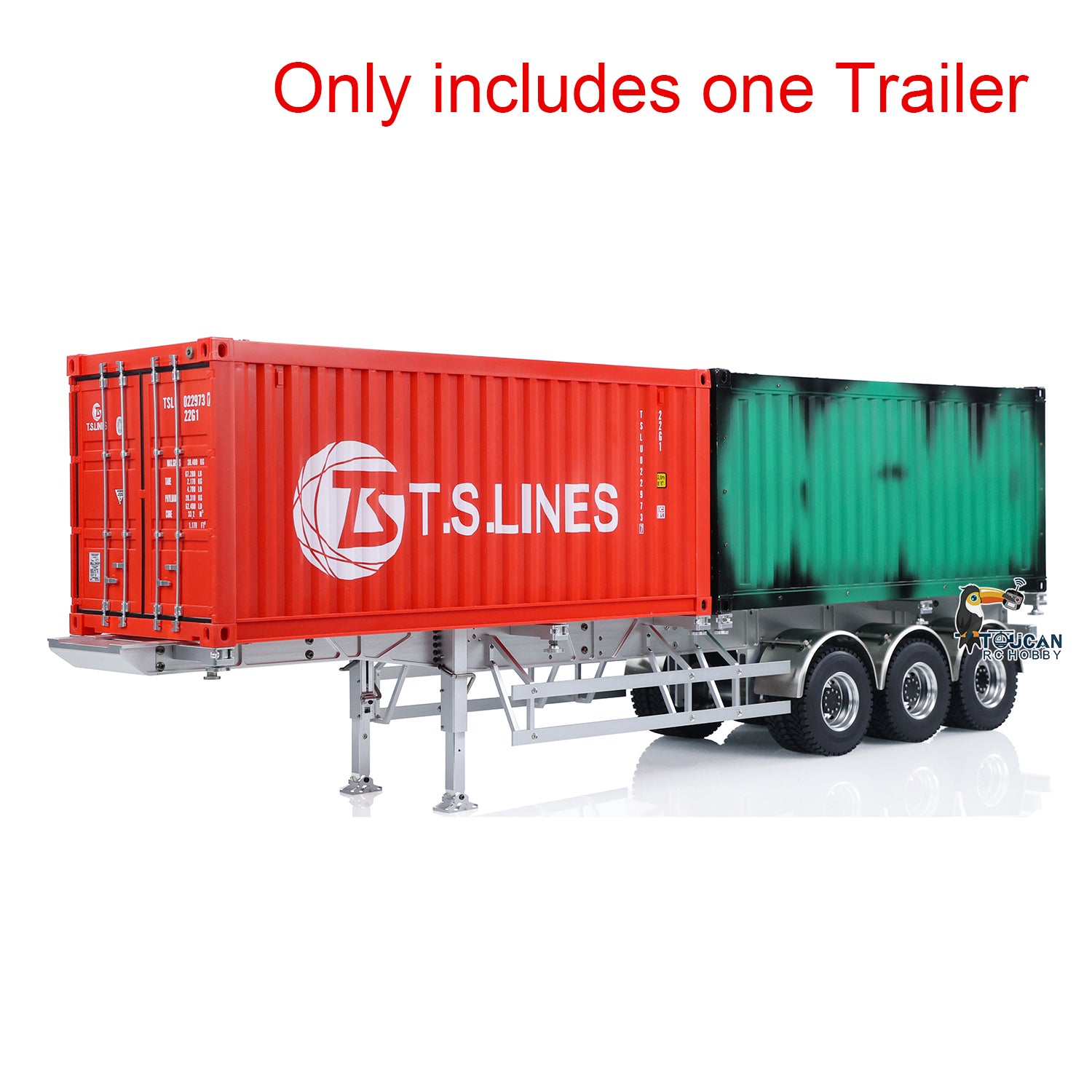 1/14 Scale RC Tractor Truck with Metal Frame & 3 Axle Trailer - 40ft Container Model for Radio Controlled Vehicles | Perfect for RC Construction Site Scenes & Trucking Simulation
