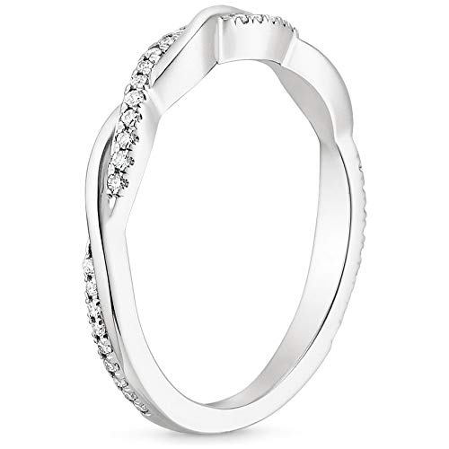 925 Sterling Silver/10k/14k/18k Gold 1/8 ct. tw. Diamond Twisted Infinity Wedding Band Ring for Women - Elegant Diamond Engagement & Anniversary Ring with Free Engraving (Size 3-12) | Perfect for Proposals, Weddings & Romantic Gifts