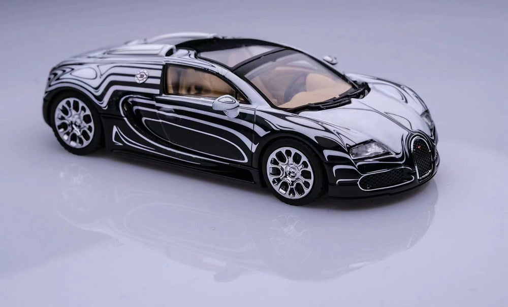 1:64 Scale Bugatti Veyron Super Sport Die Cast Model Car - Collectible Toy for Adults & Kids - Perfect Gift for Car Enthusiasts - Panda Gulf Ceramic Edition - Display for Home, Office or Car Show Collection