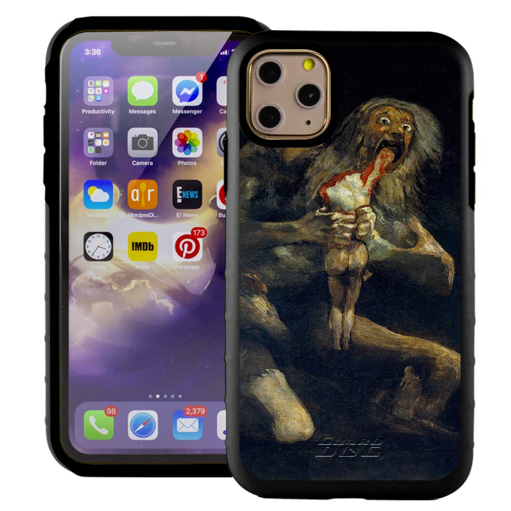 Military Grade Rugged iPhone 11 Pro Max Case | Guard Dog Two-Piece Protective Cover with Famous Art Design - Saturn Devouring His Son by Goya | Perfect for Outdoor Adventures & Daily Protection