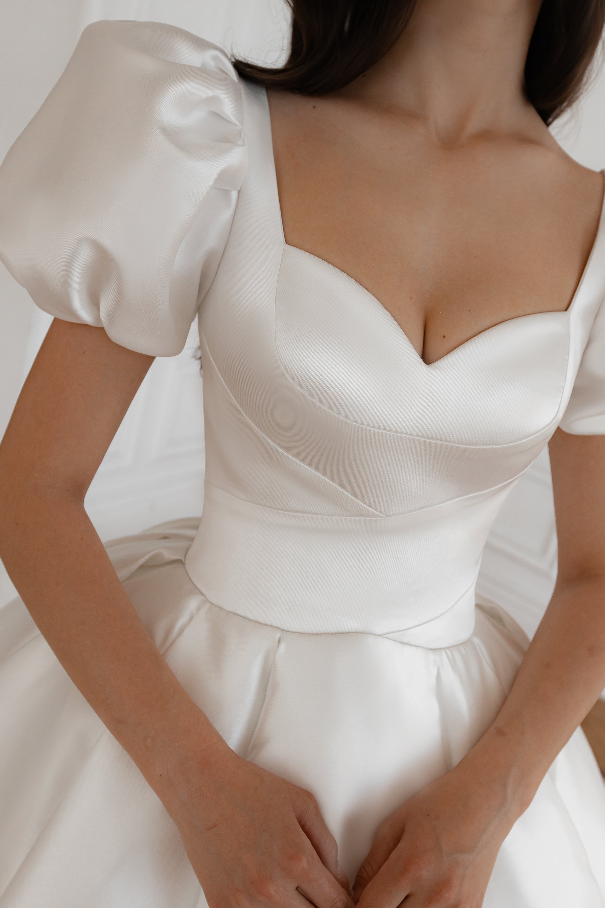 Elegant Mikado Wedding Gown Aurora with Long Train - Perfect for Bridal Ceremonies, Formal Events & Luxury Weddings