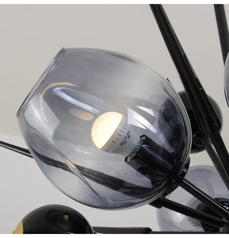 Laura Black Bubble Sputnik Chandelier - Modern Crystal Ceiling Light Fixture for Dining Room, Living Room, Bedroom & Entryway | Elegant Lighting Decor for Home & Office