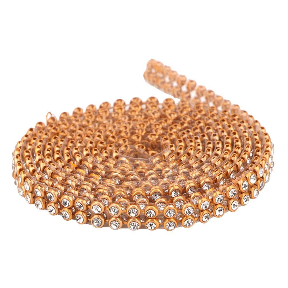 3mm Rhinestone Chain - 3.9ft Crystal Beaded Trim for DIY Sewing & Craft | Perfect for Dress, Shoes, Purse & Handbag Embellishment | Clothes Repair & Decoration Accessories (#2) | Ideal for Wedding Dresses, Costumes & Fashion DIY Projects