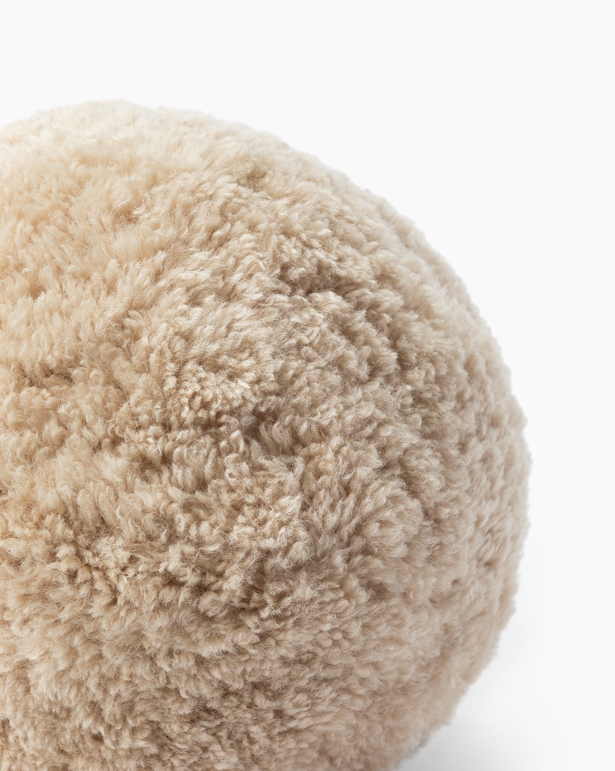 Sherpa Tan Ball Pillow - Soft & Cozy Decorative Throw Pillow for Sofa, Bed, Nursery - Perfect for Home Decor, Living Room, Bedroom, and Nursery Accents