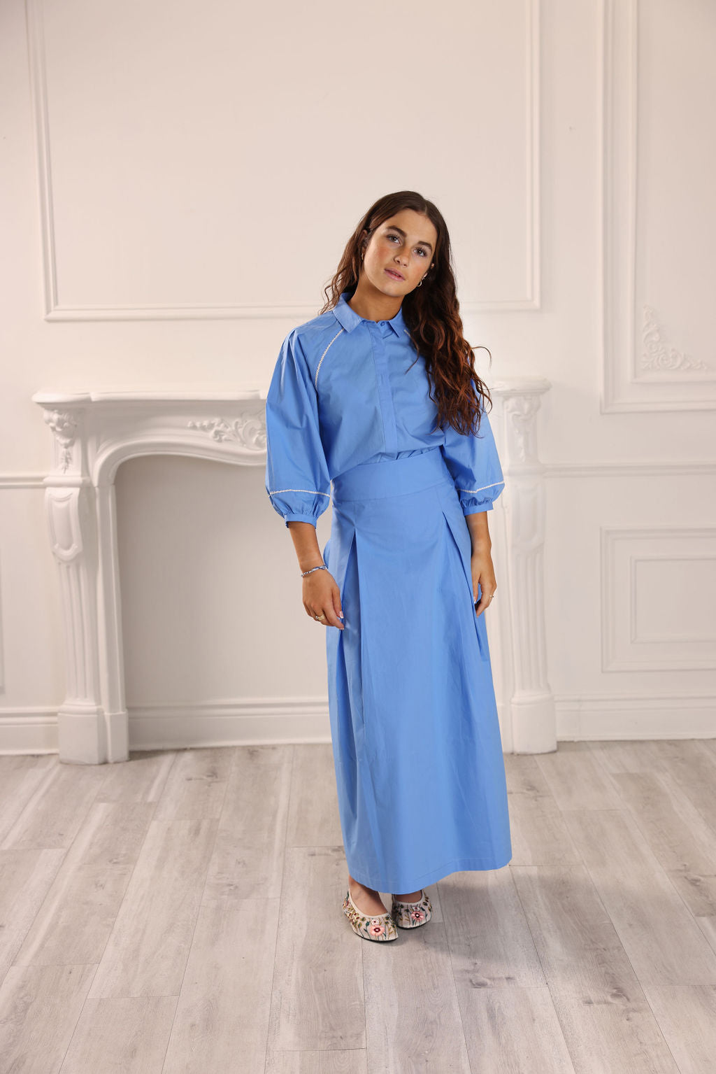 Elegant High Waist Royal Blue Skirt by Gem - Perfect for Office Wear, Parties & Casual Outfits | Women's Fashion