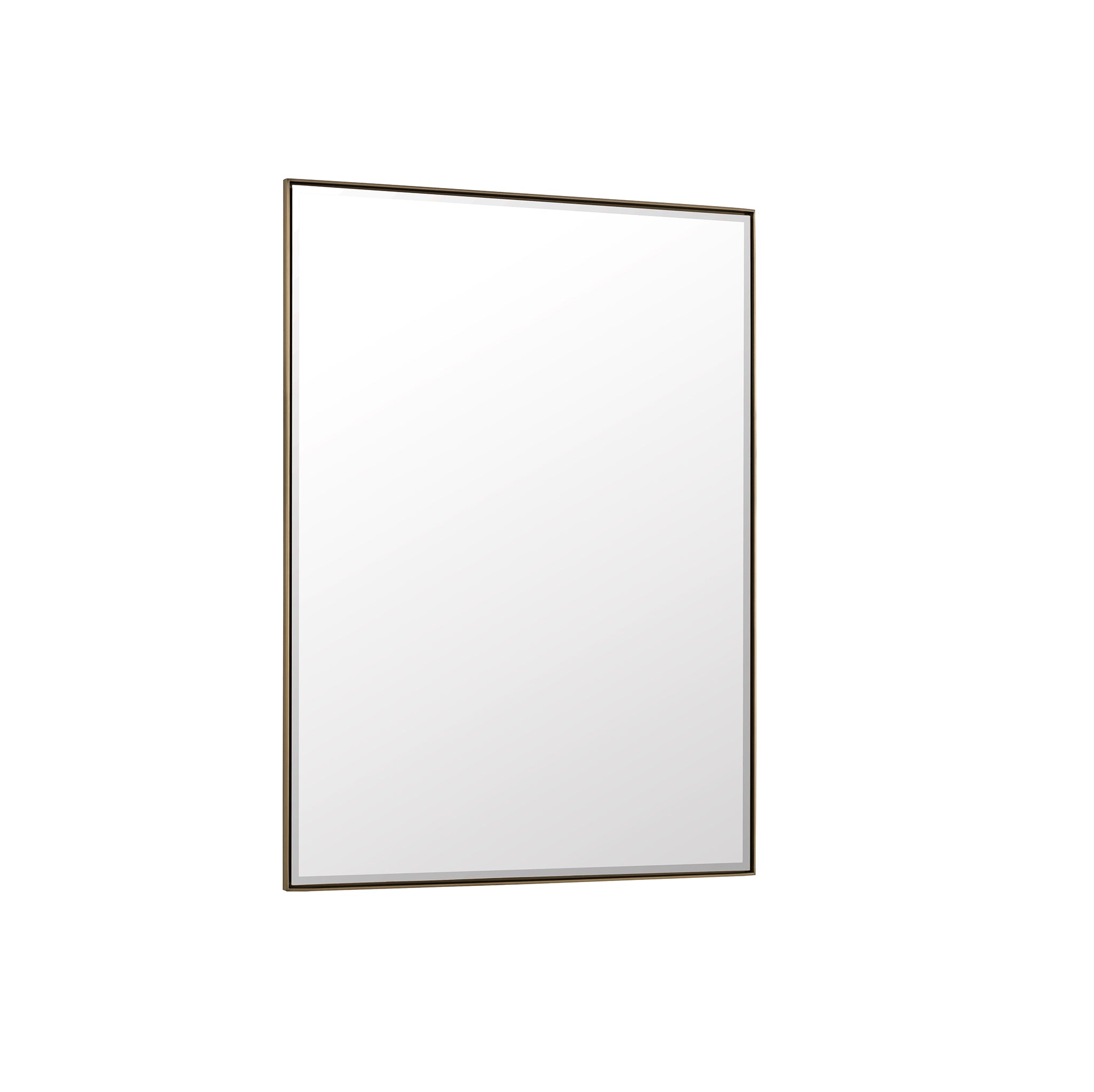 Rohe 30-Inch Round Wall Mirror with Champagne Brass Frame - Elegant Bathroom, Bedroom & Entryway Decor for Modern Homes