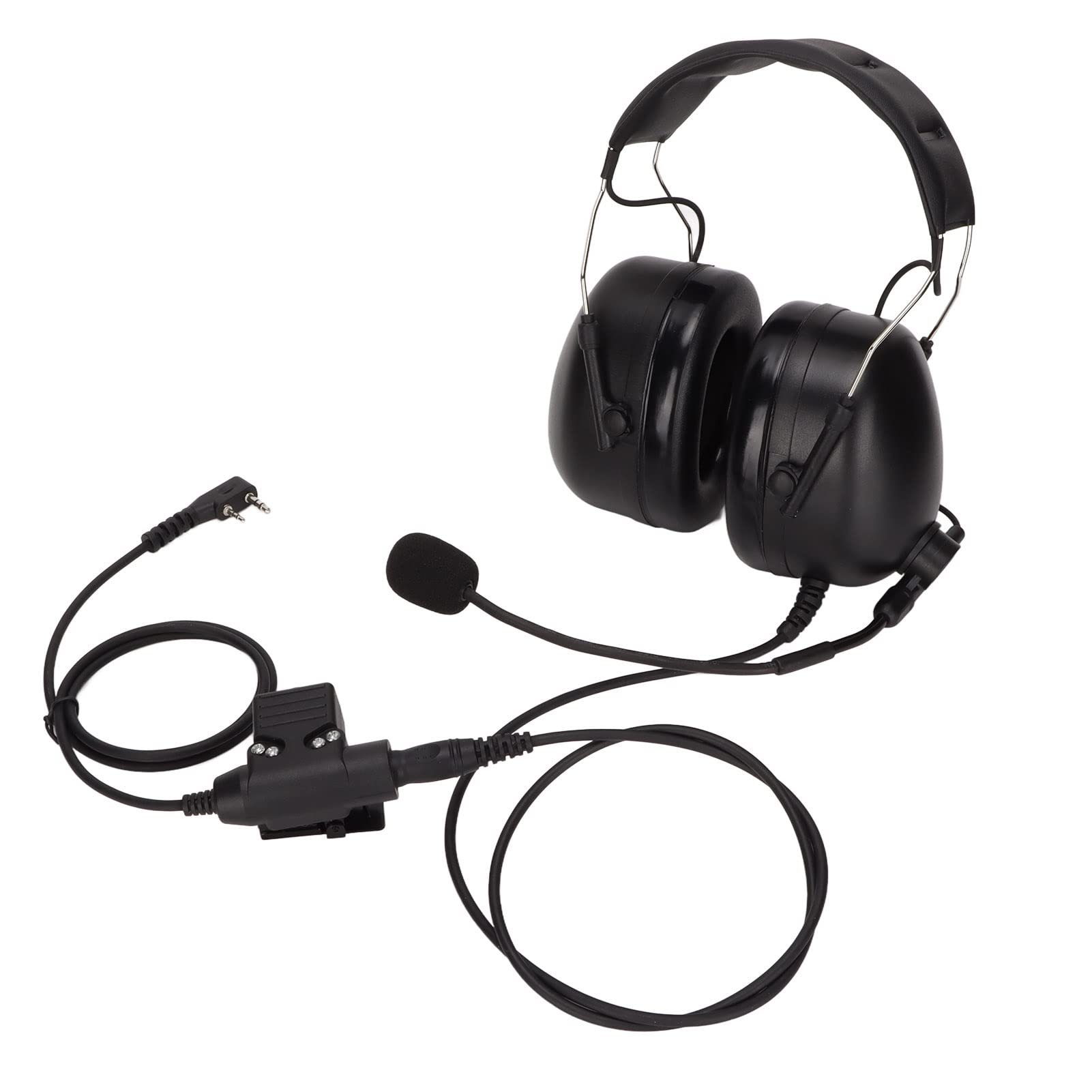 PUSOKEI Noise Cancelling Radio Headset with 7.1mm Plug - Heavy Duty Hearing Protection Headphones for Walkie Talkies (Compatible with TK-3107, UV-5R, BF-888S, KD-C1 K Head Radios) - Perfect for Construction, Security, and Outdoor Communication