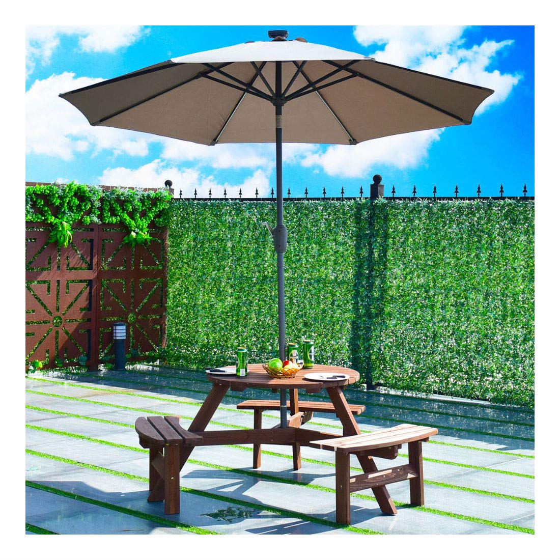 6-Person Outdoor Wooden Picnic Table with Benches - Patio Dining Set for Garden, Backyard, Pub & Beer Garden Gatherings | Weather-Resistant Wooden Outdoor Furniture for BBQs, Parties & Family Meals