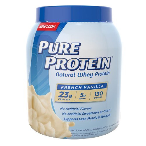 Pure Protein Natural Whey Protein Powder - French Vanilla Flavor, 25.6 oz (725g) | High Protein Supplement for Muscle Recovery, Weight Loss & Fitness | Perfect for Post-Workout Shakes, Smoothies & Healthy Breakfasts
