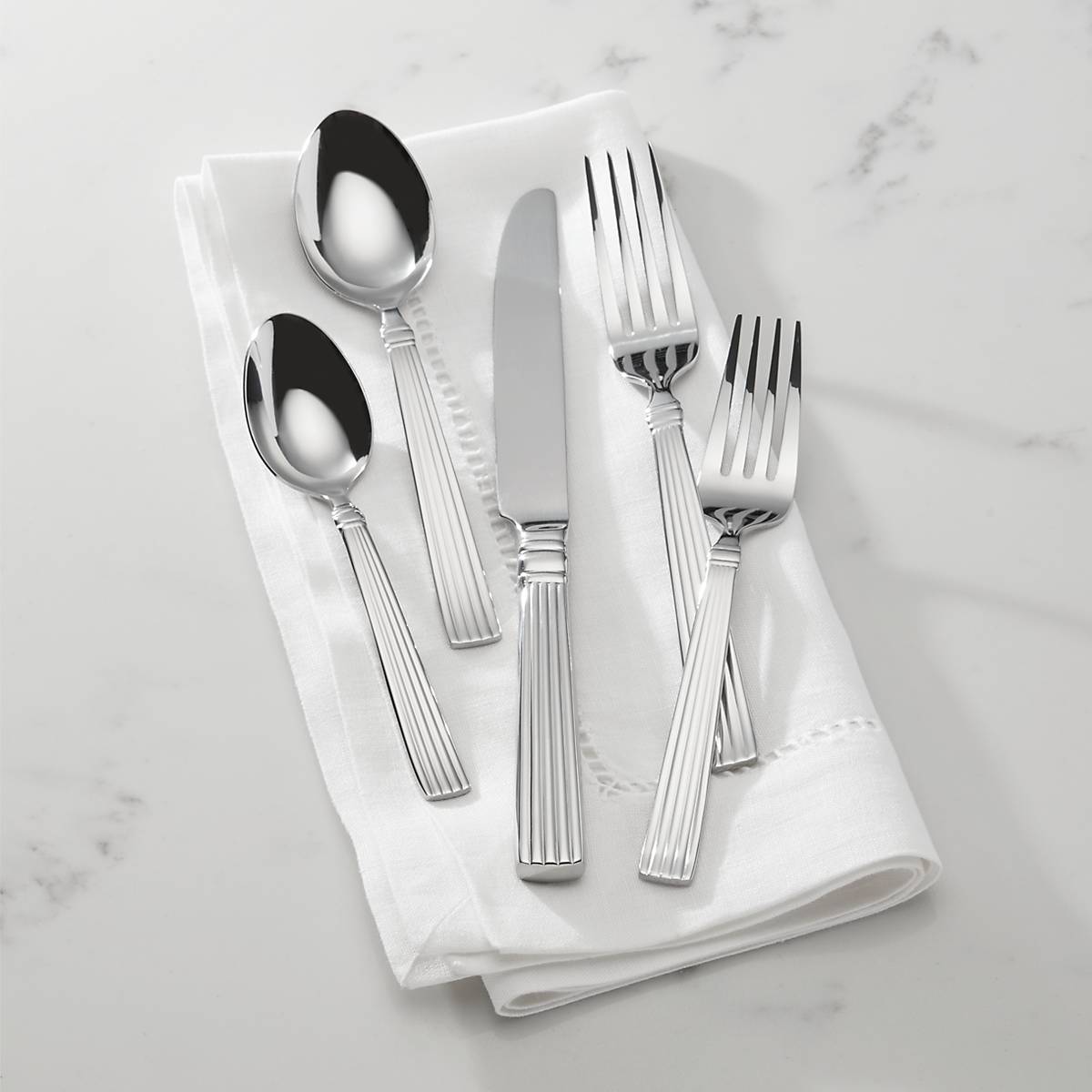 Premium Crescendo II 65-Piece Stainless Steel Flatware Set - Service for 12 - Elegant Dining & Formal Entertaining
