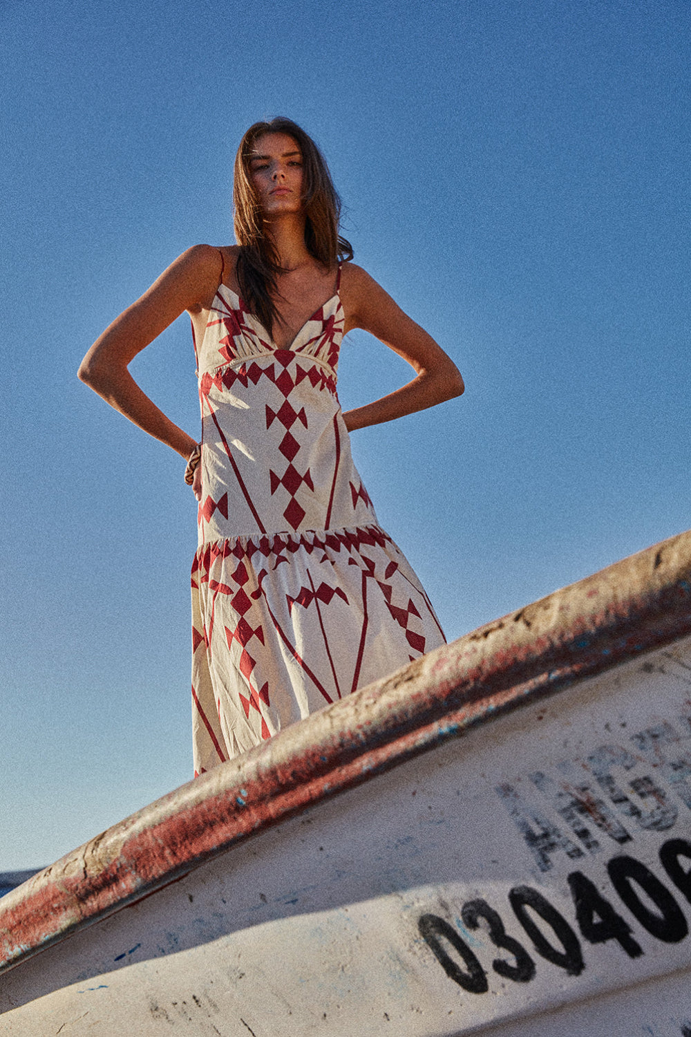 Elegant Ecru Zea Palm Print Dress - Women's Boho Summer Maxi Dress for Beach, Vacation & Casual Outings