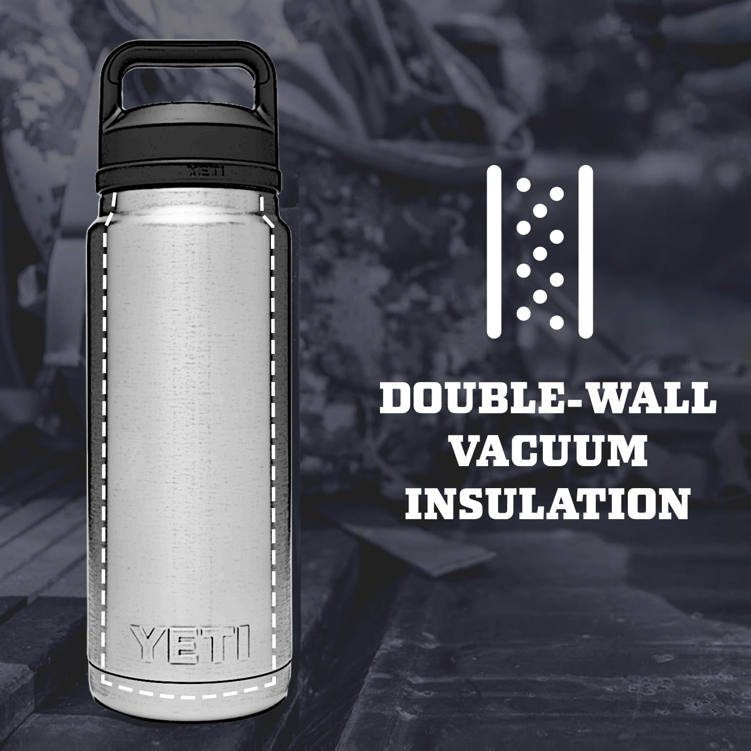 YETI Rambler 26 oz Stainless Steel Vacuum Insulated Water Bottle with Leakproof Chug Cap - Perfect for Hiking, Gym & Outdoor Adventures