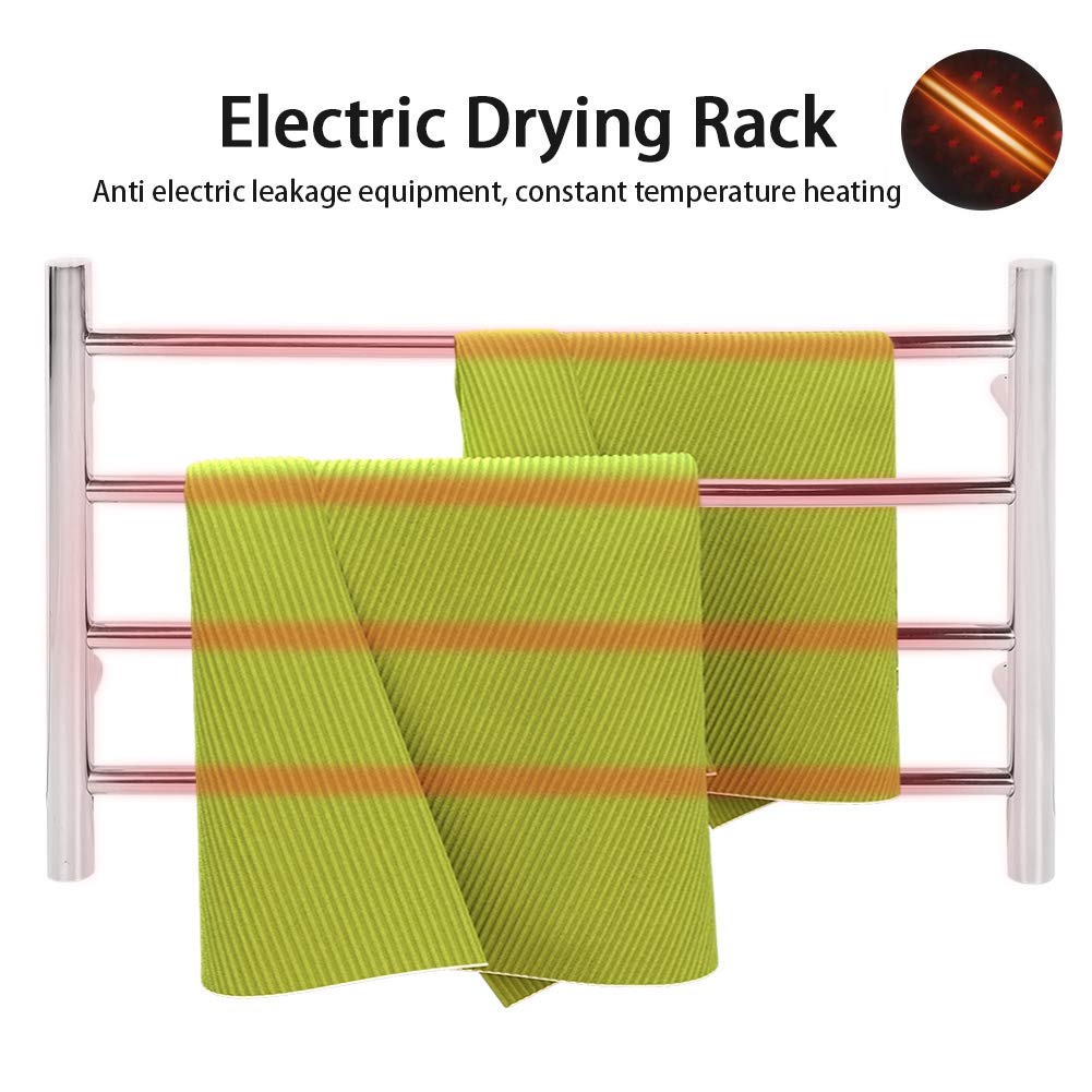 Stainless Steel Wall Mounted Electric Clothes Drying Rack - Fast Heating, Anti Leakage, 110V US Plug - Perfect for Small Spaces, Bathrooms & Laundry Rooms