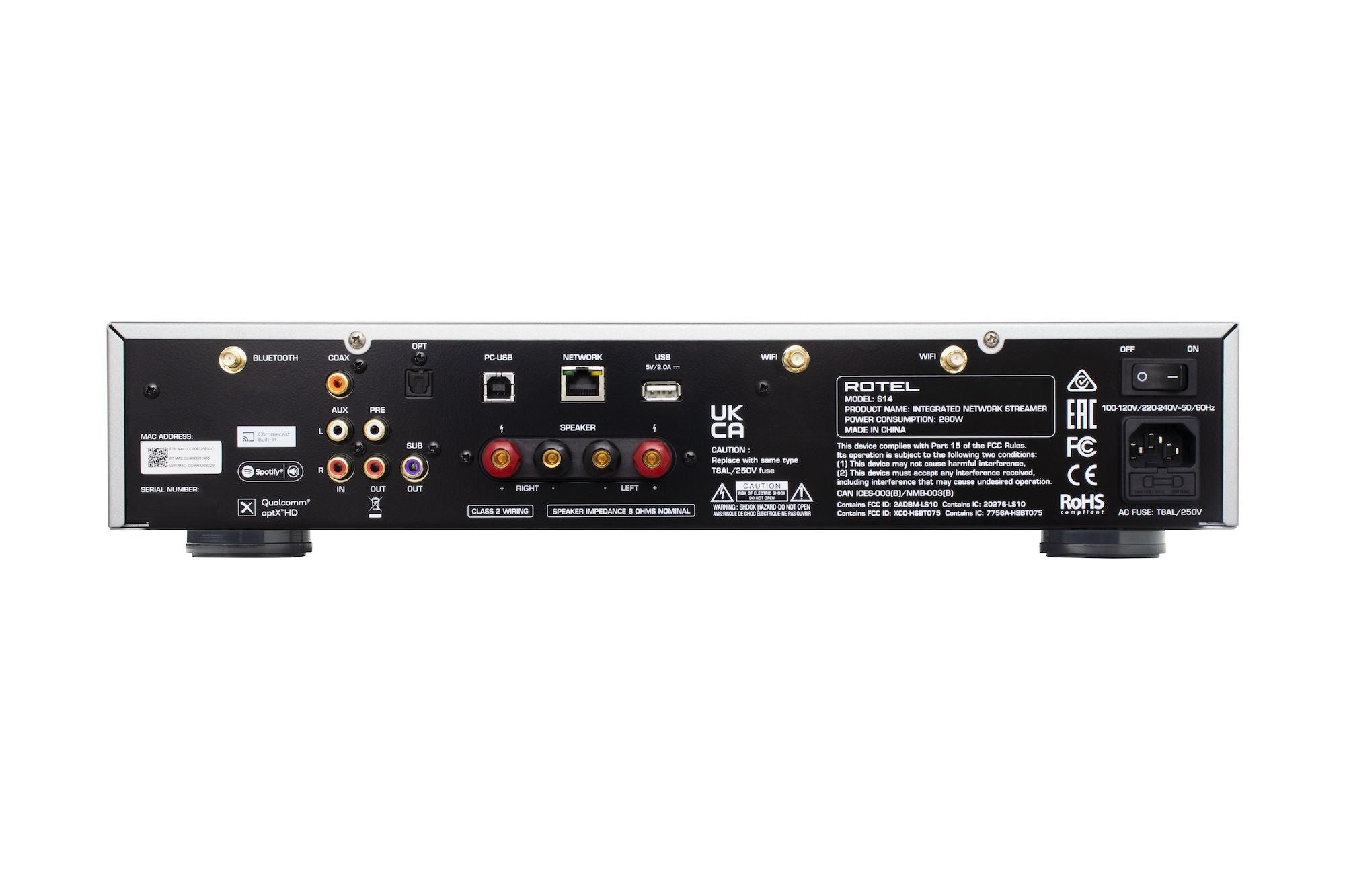 Rotel S14 Integrated Streaming Amplifier with High-Fidelity Audio - Floor Model for Home Theater & Audiophile Systems | Perfect for Living Rooms, Studios & Entertainment Spaces