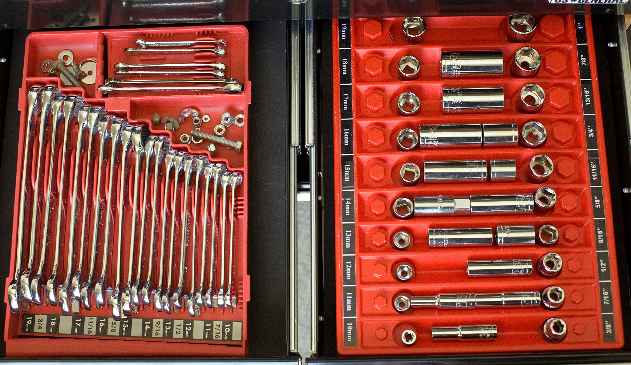 Best Red Wrench Organizer Tool Box - Heavy Duty & Durable for Mechanics & DIY Projects - Perfect for Garage, Workshop & Tool Storage