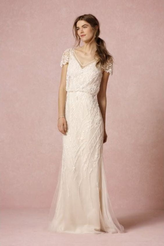 BHLDN Etoile Aurora Wedding Gown - Elegant Lace Bridal Dress for Beach, Garden & Formal Ceremonies