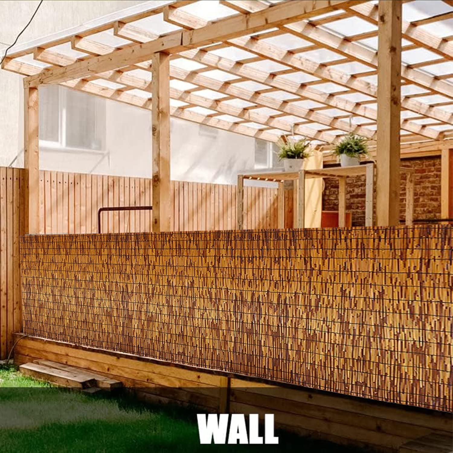 **Natural Bamboo Reed Fencing Rolls – 4FT x 16.4FT Privacy Screen Panels for Outdoor Backyard, Patio & Balcony – Durable Reed Fence Cover for Shade & Wind Protection (Size: 1.53m x 6m / 5ft x 20ft) – Perfect for Garden, Deck & Poolside Privacy**