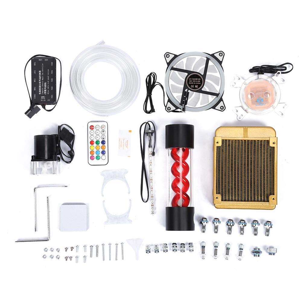 High-Performance Zopsc PC Water Cooling Kit - CPU Notebook Liquid Cooler with Fan & Pump, Durable Acrylic + Metal Construction | Perfect for Gaming PCs & Overclocking Workstations