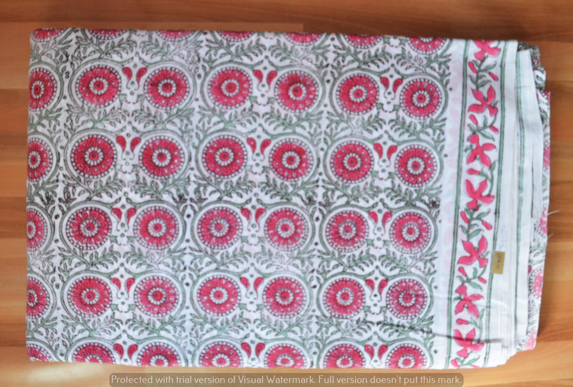 Printed Cotton Fabric by The Yard - Indian Summer Dress Material for Scarves, Cushions, Sofa Covers & Kurtis | 50 Yards | Perfect for DIY Fashion, Home Decor & Craft Projects