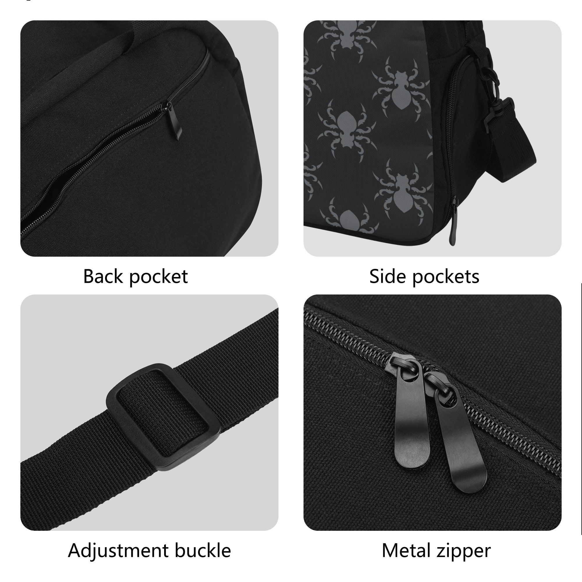 Gothic Spider Print Travel Luggage Bag - Stylish Carry On Suitcase for Women & Men, Perfect for Airplane Trips, Weekend Getaways & Halloween Travel Accessories