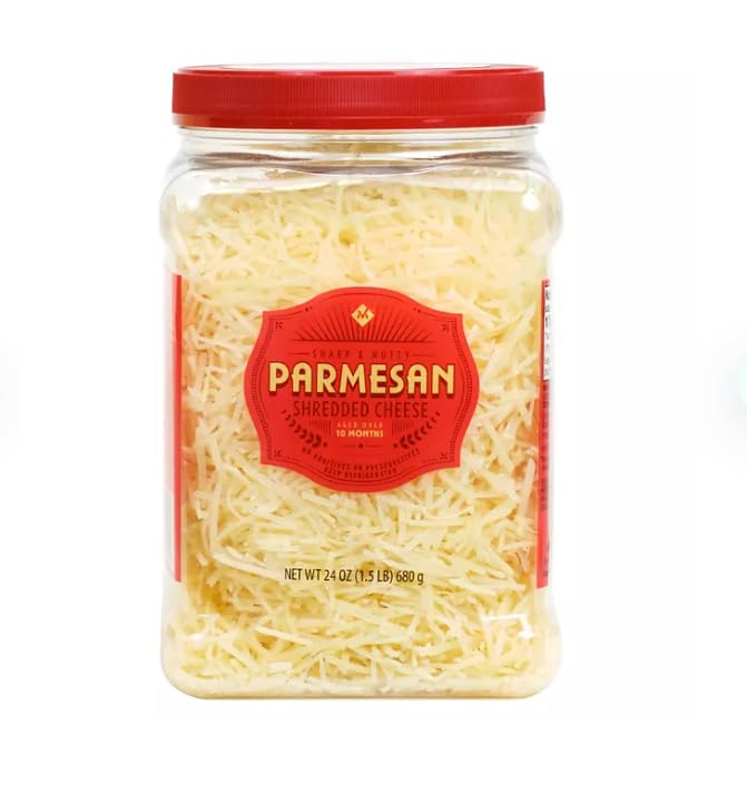 24 oz Shredded Parmesan Cheese - Premium Italian Grated Cheese for Pasta, Pizza & Salads | Resealable Bag for Freshness