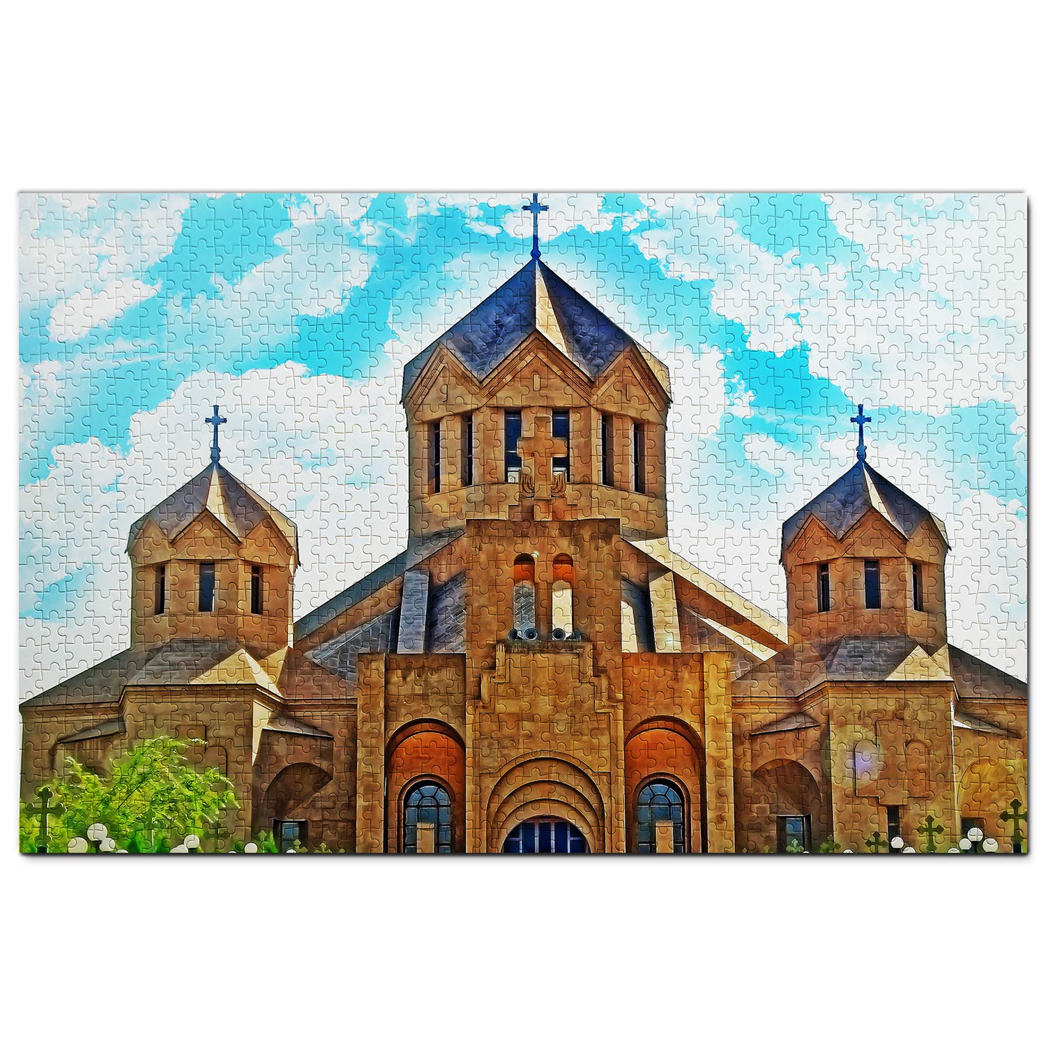 1000-Piece Armenia Jigsaw Puzzle - Wooden Yerevan Cityscape Travel Souvenir for Adults & Teens | Perfect for Home Decor, Family Game Night & Educational Gift