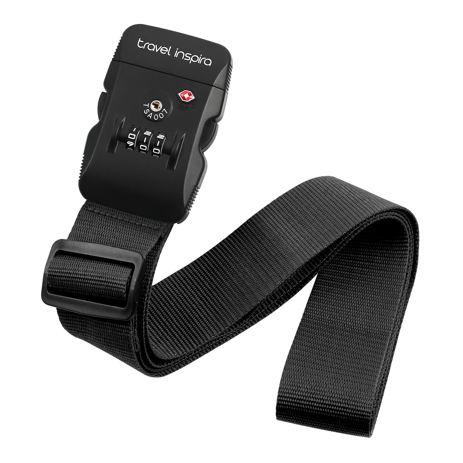 TSA Approved Adjustable Luggage Strap with Combination Lock - Secure & Easy-to-Use Travel Belt for Suitcases, Bags & Backpacks (Black) - Perfect for Airports, Train Travel & Vacation Packing