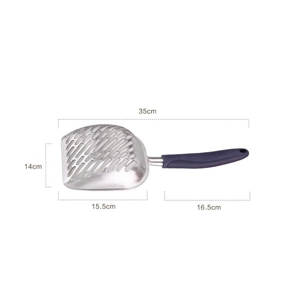 UEETEK Metal Cat Litter Scooper with Long Handle - Durable Pet Waste Shovel for Dogs & Cats - Blue | Ideal for Litter Box Cleaning & Pet Waste Management