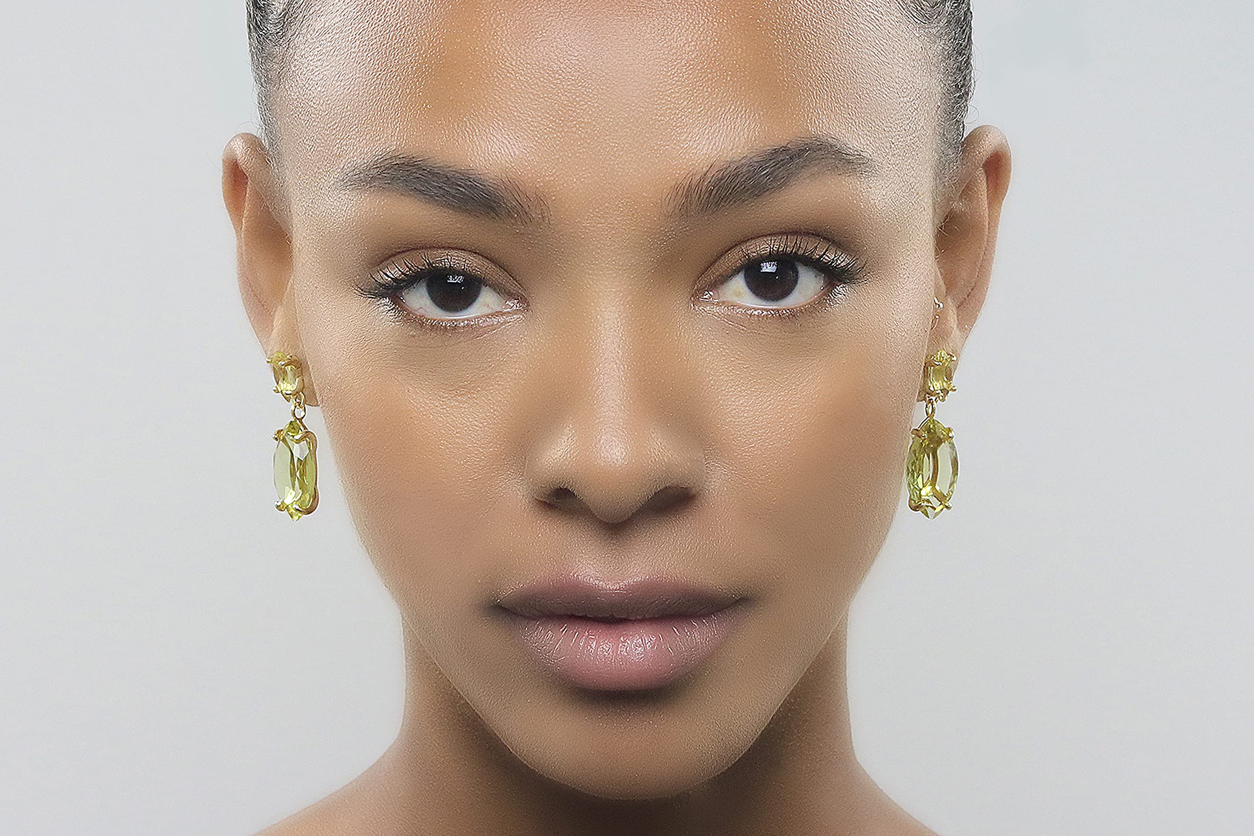 Bright Lemon Quartz 14k Gold Stud Marquise Earrings - Natural Gemstone Statement Jewelry for Women - Perfect for Weddings, Parties, Anniversaries & Birthdays - Customizable Gift for Her - Everyday Elegance & Special Occasions